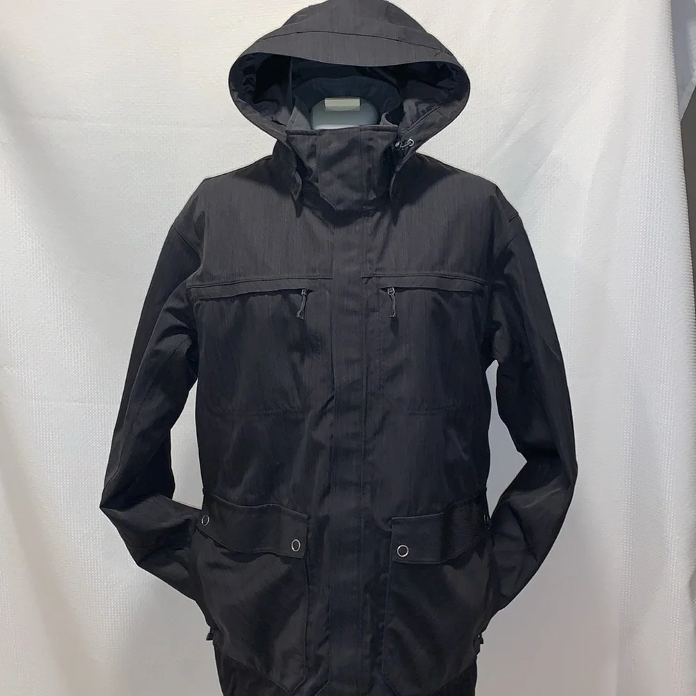 REI Elements Co-Op winter jacket black with removable hood - Picture 3 of 10